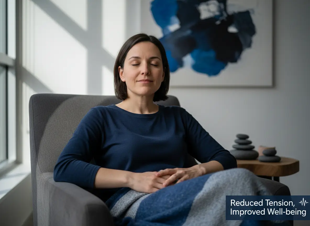 Adult experiencing improved daily function and pain regulation through coordinated recovery plan