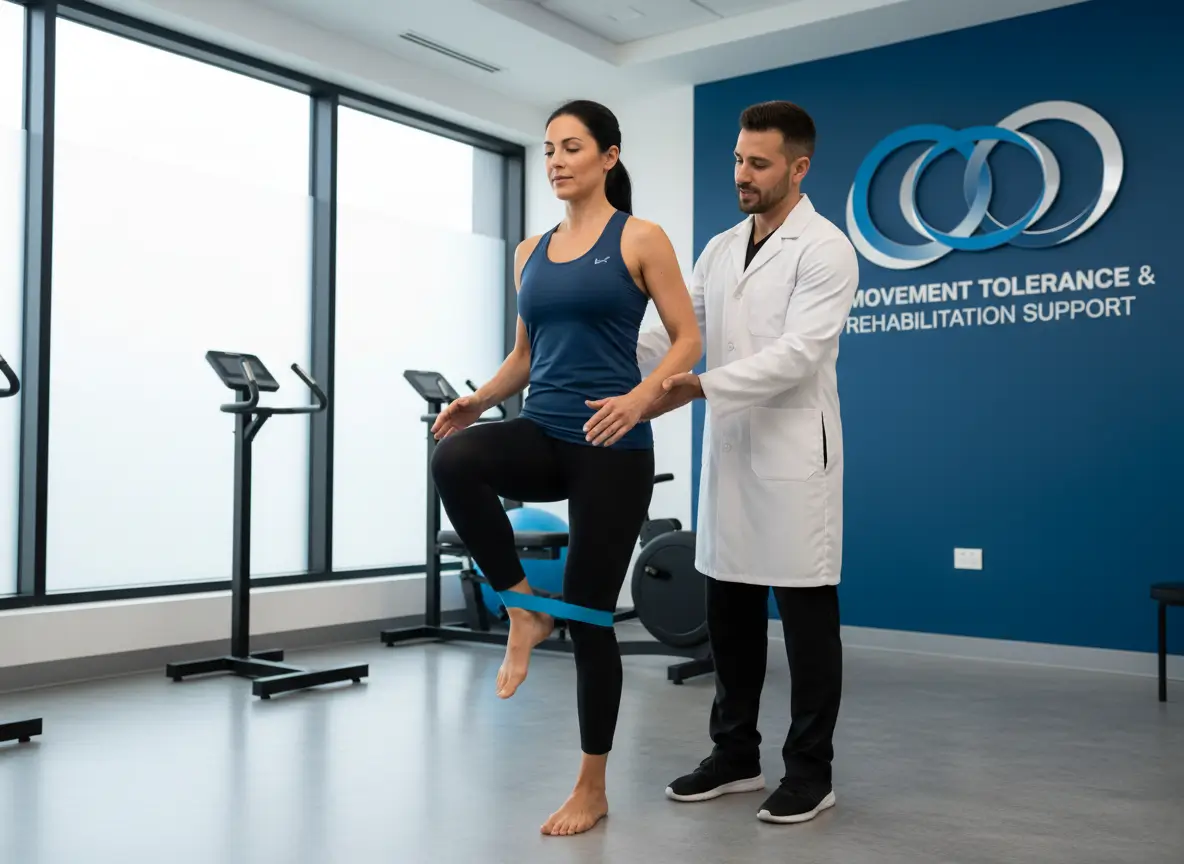 Adult improving joint mobility and function as part of rheumatoid arthritis recovery plan